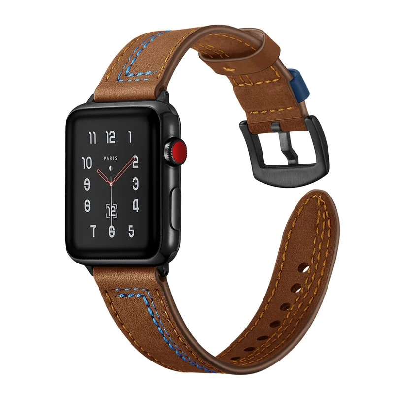 Haltbar Apple Watch Series 5 44mm Echtes Leder armband