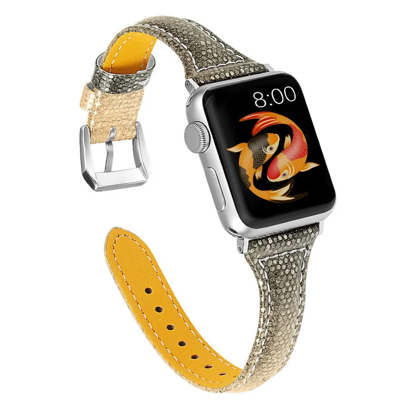 Super bequem Apple Watch Series 5 44mm Echtes Leder armband
