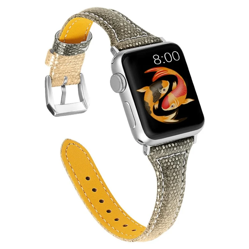 Super bequem Apple Watch Series 5 44mm Echtes Leder armband