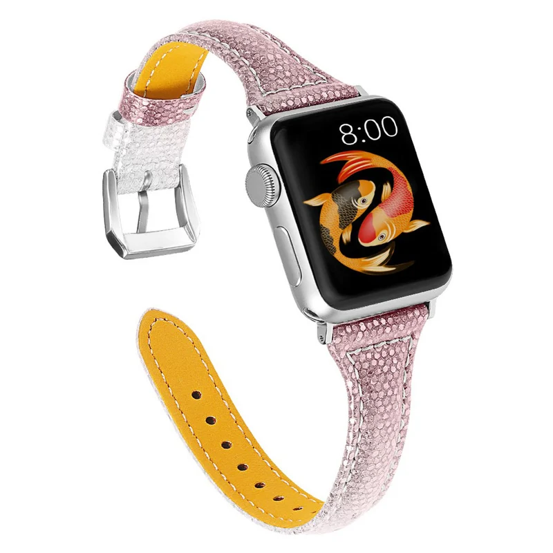 Super bequem Apple Watch Series 5 44mm Echtes Leder armband