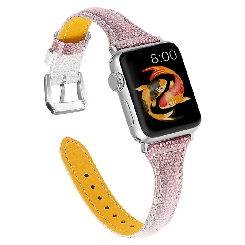 Super bequem Apple Watch Series 5 44mm Echtes Leder armband