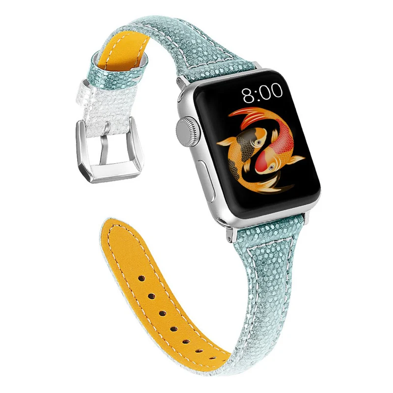Super bequem Apple Watch Series 5 44mm Echtes Leder armband