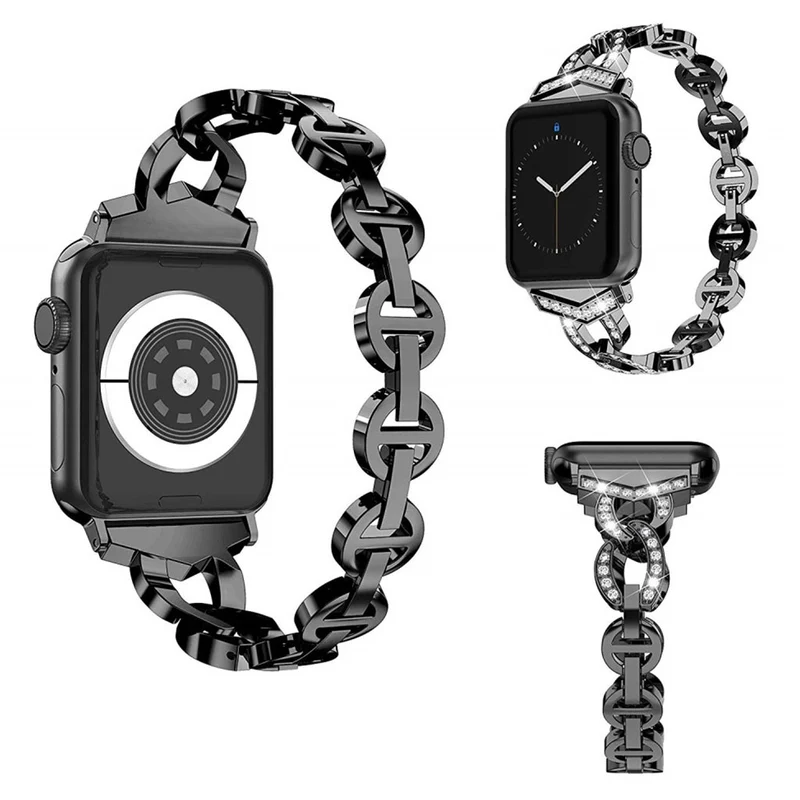 Reizend Apple Watch Series 5 44mm Metall und Strass armband