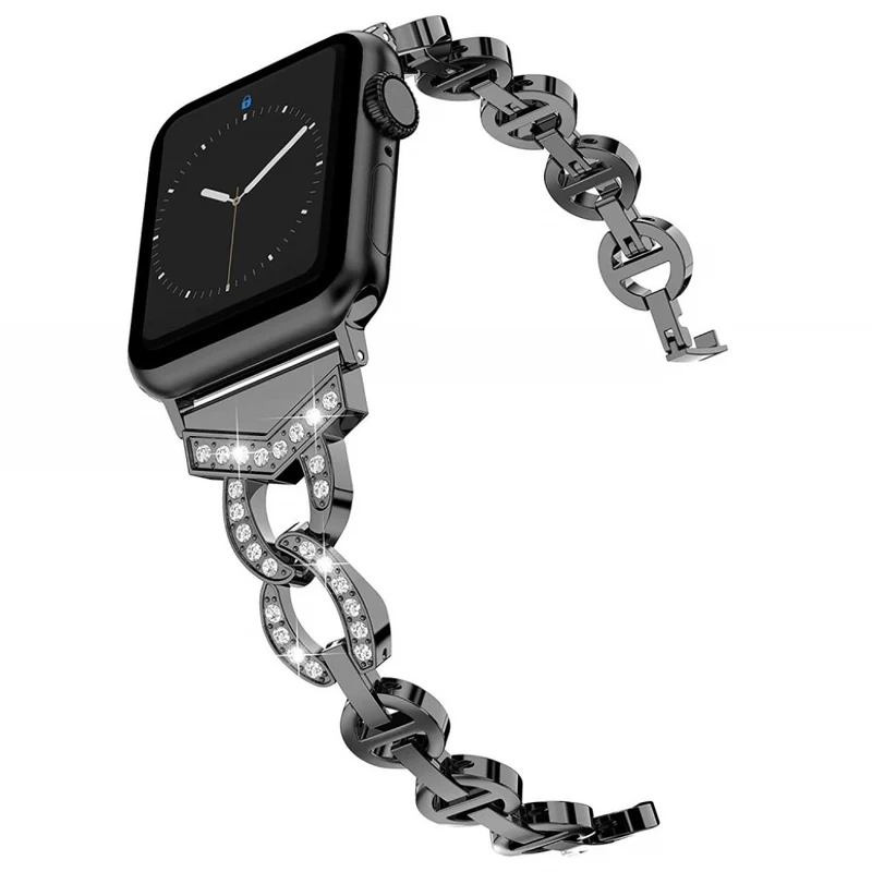 Reizend Apple Watch Series 5 44mm Metall und Strass armband