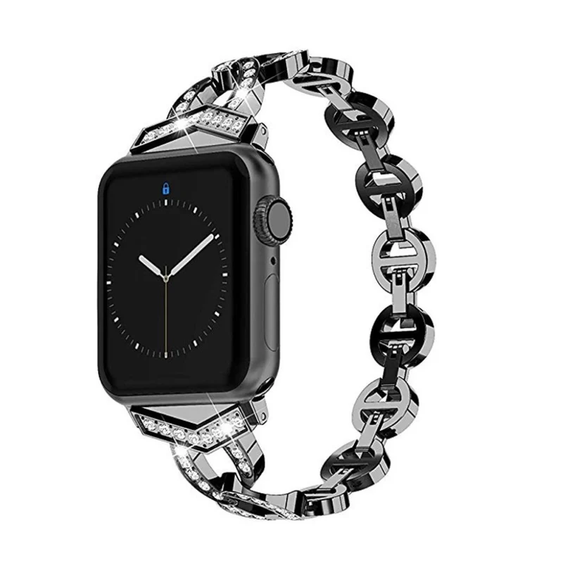 Reizend Apple Watch Series 5 44mm Metall und Strass armband