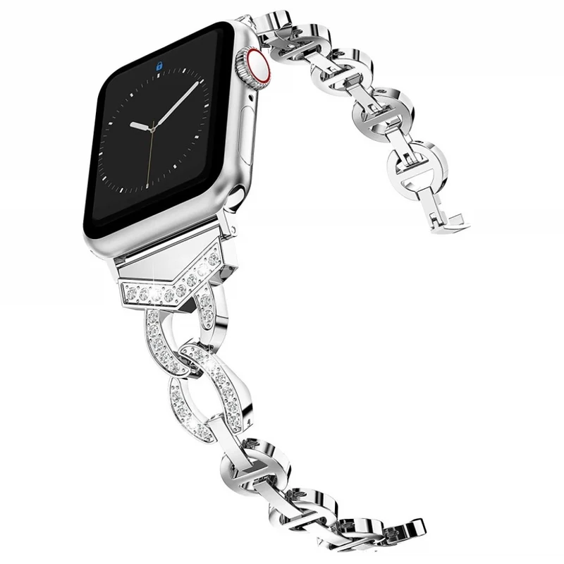 Reizend Apple Watch Series 5 44mm Metall und Strass armband