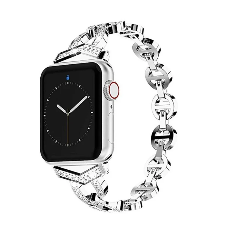 Reizend Apple Watch Series 5 44mm Metall und Strass armband