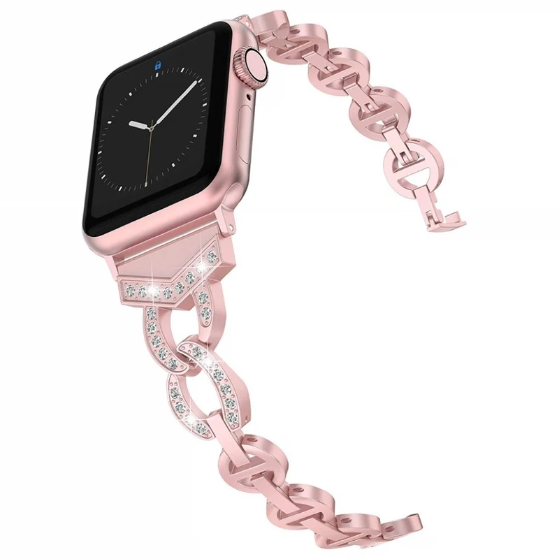 Reizend Apple Watch Series 5 44mm Metall und Strass armband