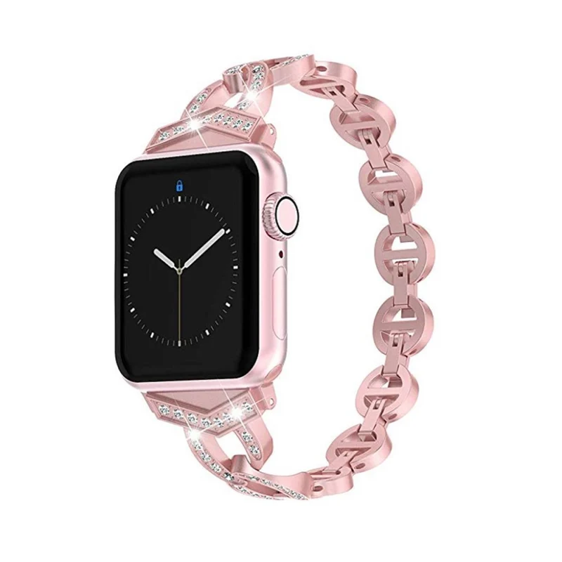 Reizend Apple Watch Series 5 44mm Metall und Strass armband
