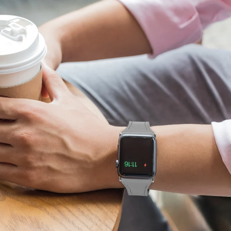 Fantastisch Apple Watch Series 5 44mm Echtes Leder armband