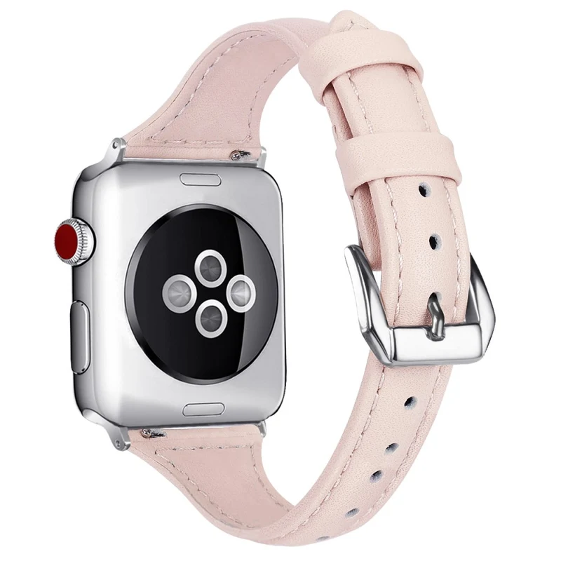 Sehr haltbar Apple Watch Series 7 45mm Echtes Leder armband - Größe: L