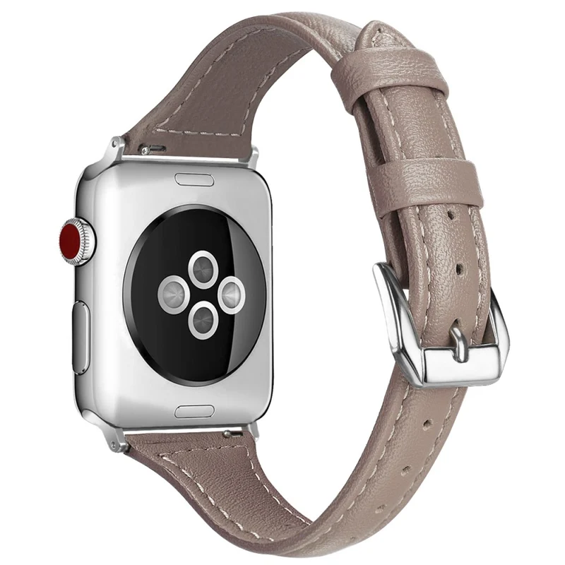Sehr haltbar Apple Watch Series 7 45mm Echtes Leder armband - Größe: L