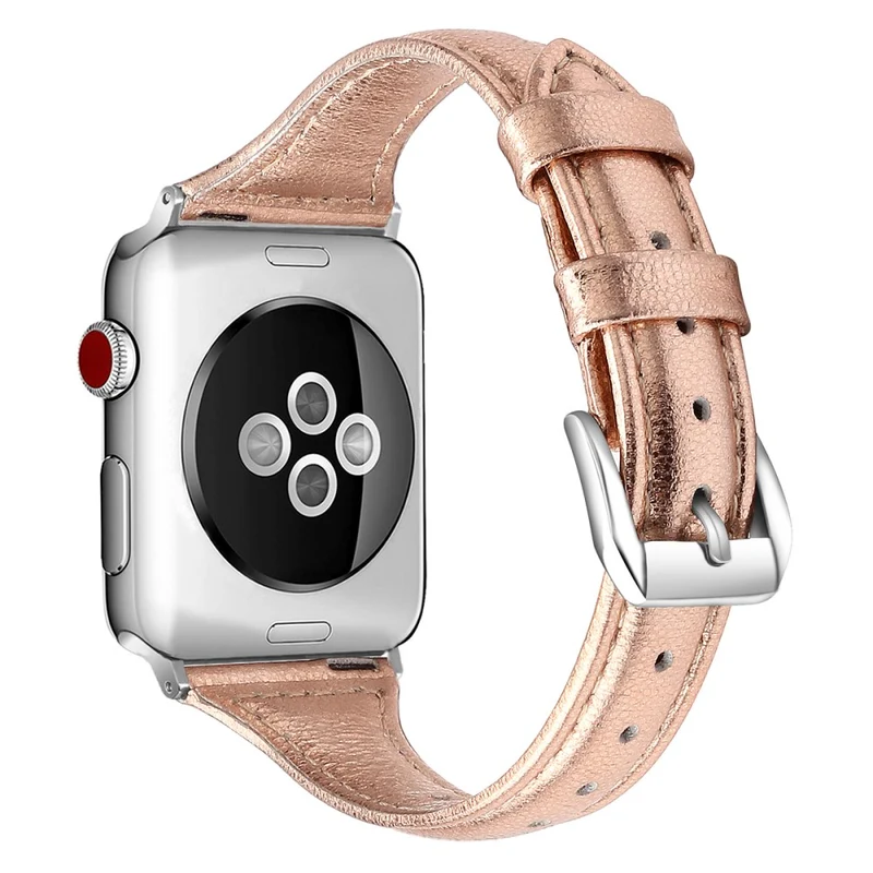 Sehr haltbar Apple Watch Series 7 45mm Echtes Leder armband - Größe: L