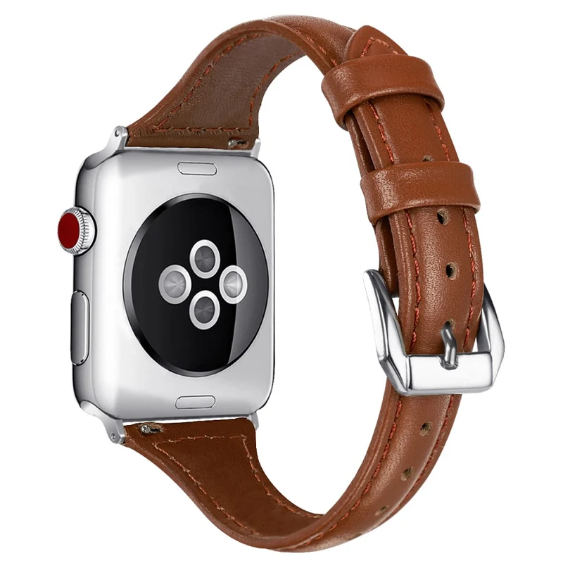 Sehr haltbar Apple Watch Series 7 45mm Echtes Leder armband - Größe: L