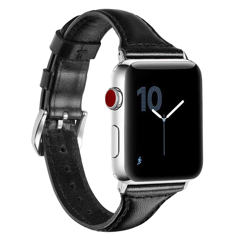 Sehr haltbar Apple Watch Series 7 45mm Echtes Leder armband - Größe: L