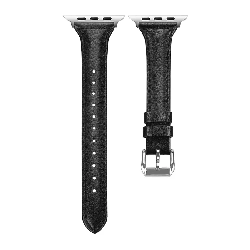 Sehr haltbar Apple Watch Series 7 45mm Echtes Leder armband - Größe: L