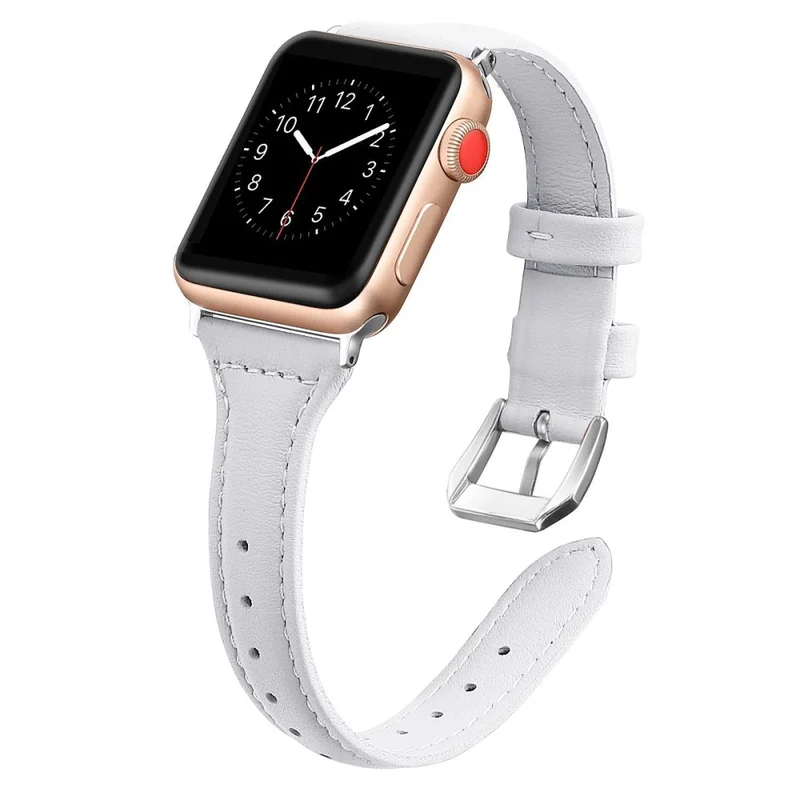 Sehr haltbar Apple Watch Series 7 45mm Echtes Leder armband - Größe: L