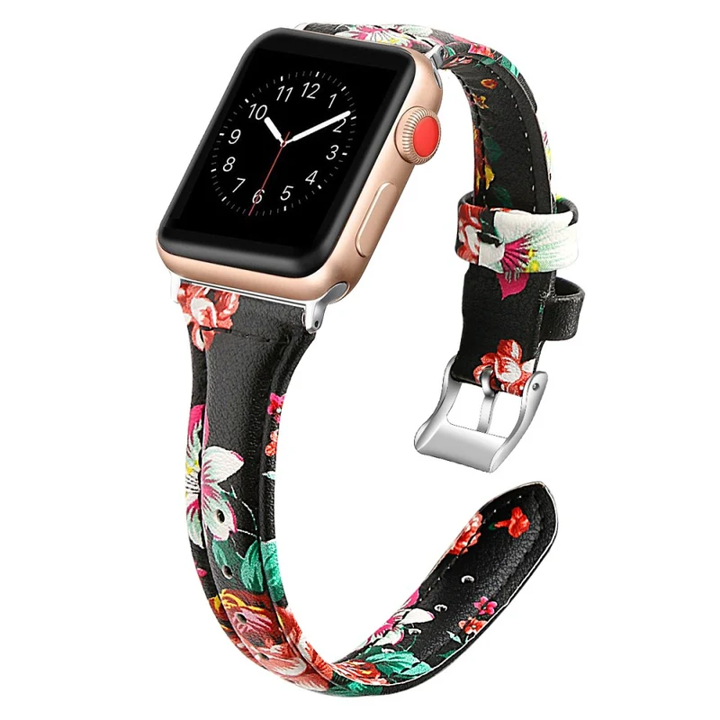 Sehr haltbar Apple Watch Series 7 45mm Echtes Leder armband - Größe: L