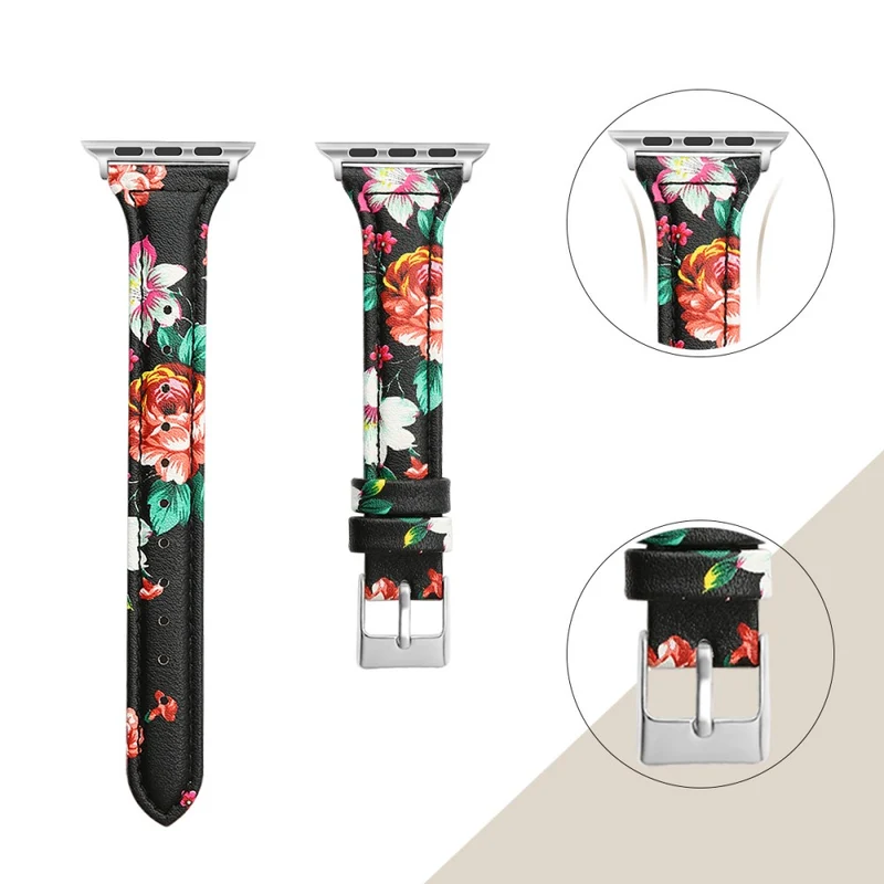 Sehr haltbar Apple Watch Series 7 45mm Echtes Leder armband - Größe: L