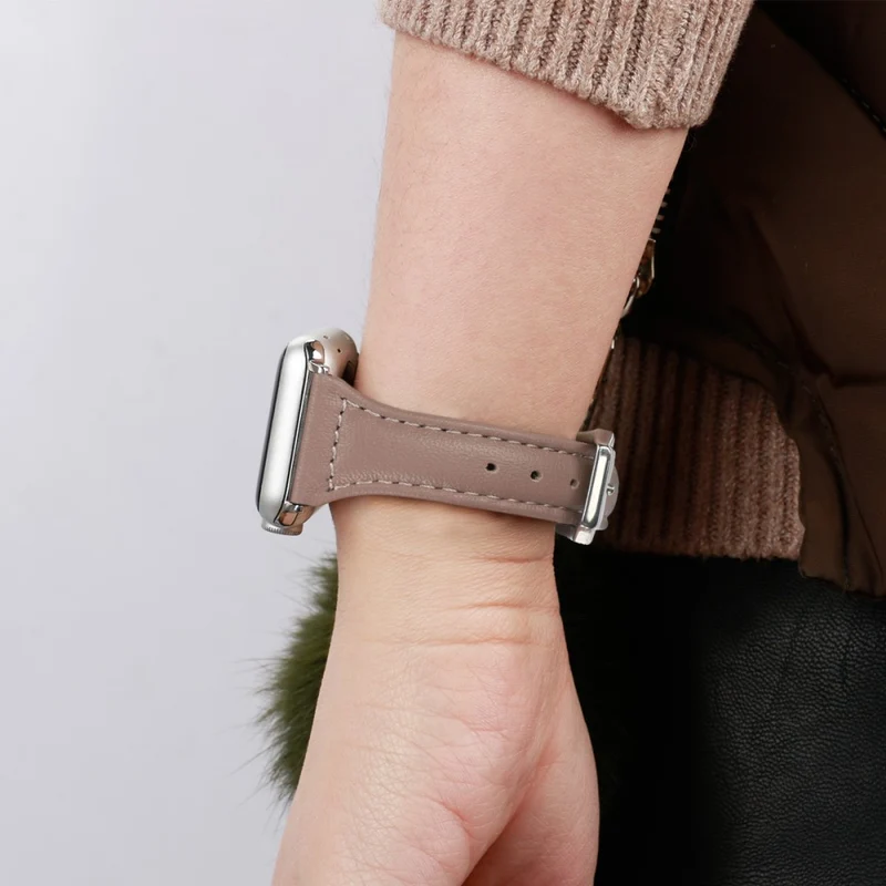 Sehr haltbar Apple Watch Series 7 45mm Echtes Leder armband - Größe: L
