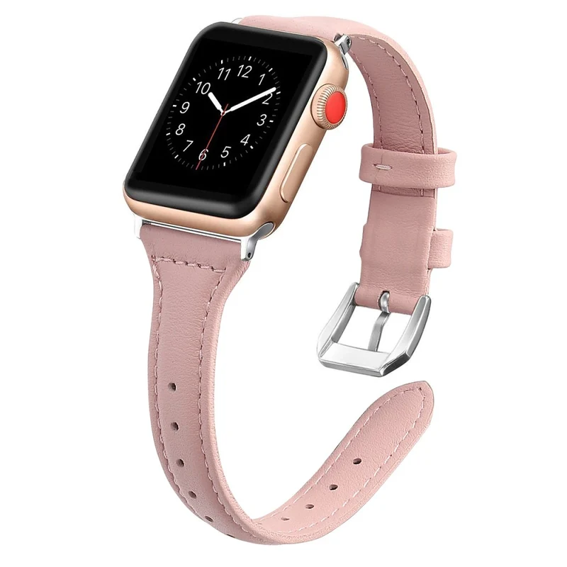 Sehr haltbar Apple Watch Series 7 45mm Echtes Leder armband - Größe: L