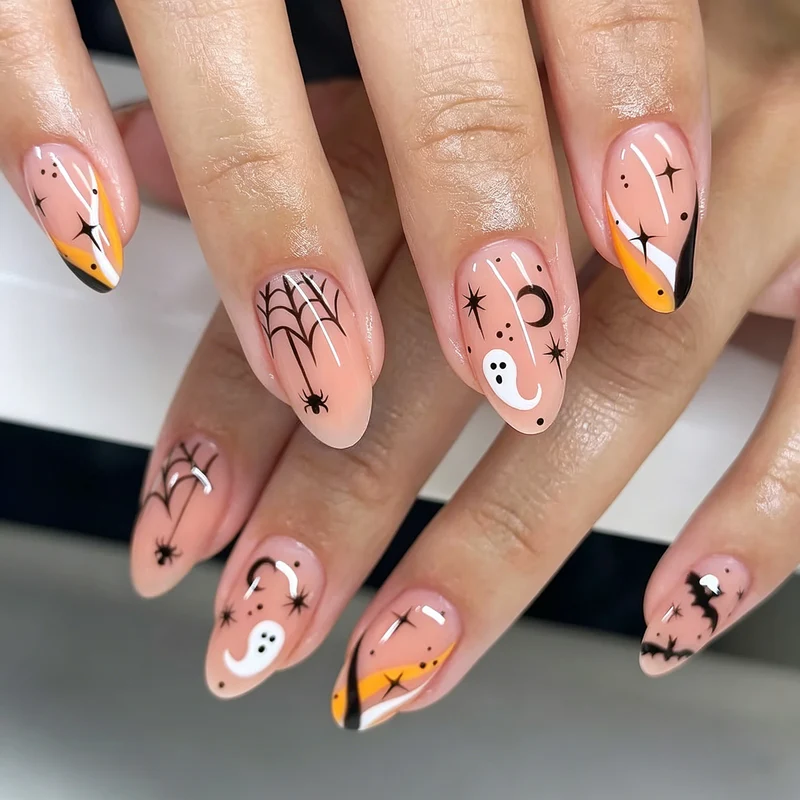 Halloween Themen Press-On Nagelkunst-Set