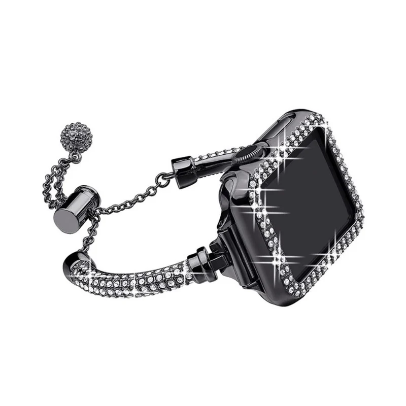 Haltbar Apple Watch Series 7 45mm Metall und Strass armband