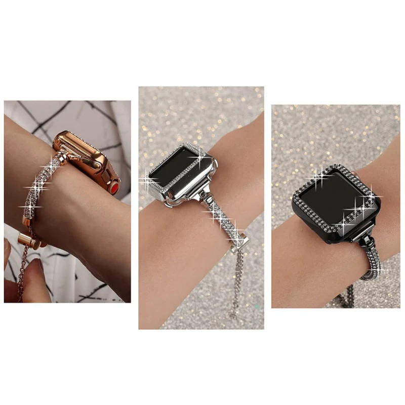 Zeitlos Apple Watch Series 7 45mm Metall und Strass armband