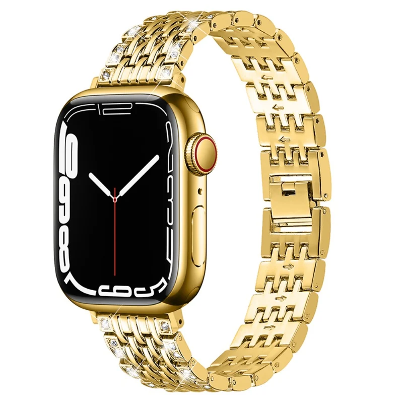 Modisch Apple Watch Series 7 45mm Metall und Strass armband
