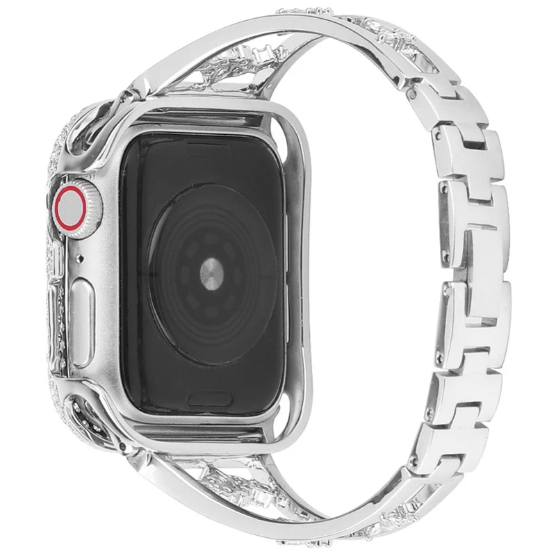 Bequem Apple Watch Series 7 45mm Metall und Strass armband