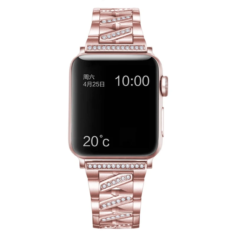 Schön Apple Watch Series 7 45mm Metall und Strass armband