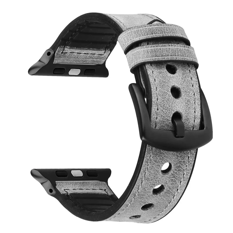 Apple Watch Series 5 40mm Echtes Leder und Silikon / TPU armband