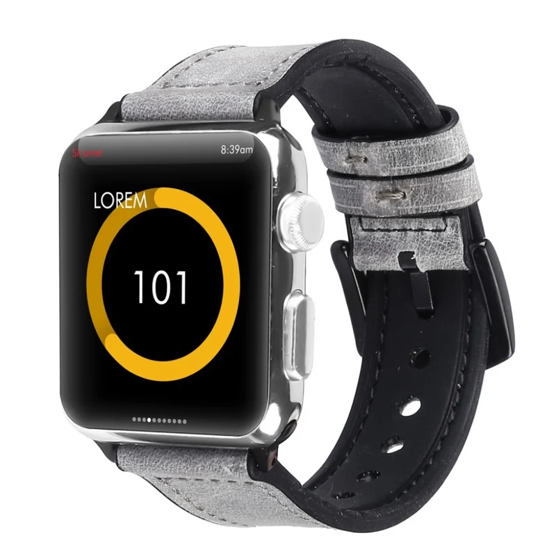 Apple Watch Series 5 40mm Echtes Leder und Silikon / TPU armband