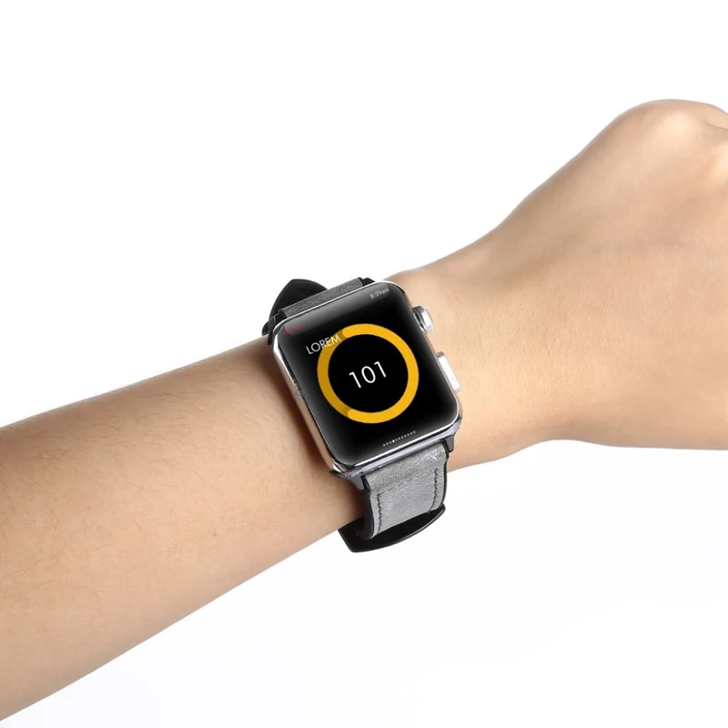 Apple Watch Series 5 40mm Echtes Leder und Silikon / TPU armband