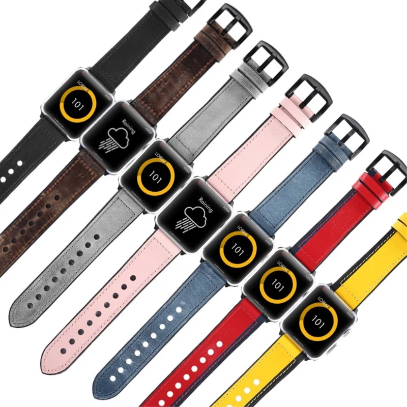 Apple Watch Series 5 40mm Echtes Leder und Silikon / TPU armband