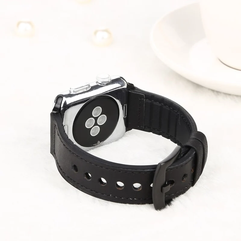 Apple Watch Series 5 40mm Echtes Leder und Silikon / TPU armband