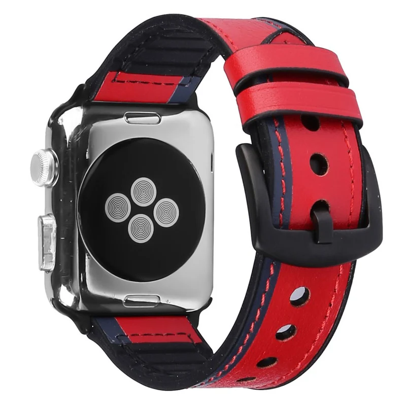Apple Watch Series 5 40mm Echtes Leder und Silikon / TPU armband