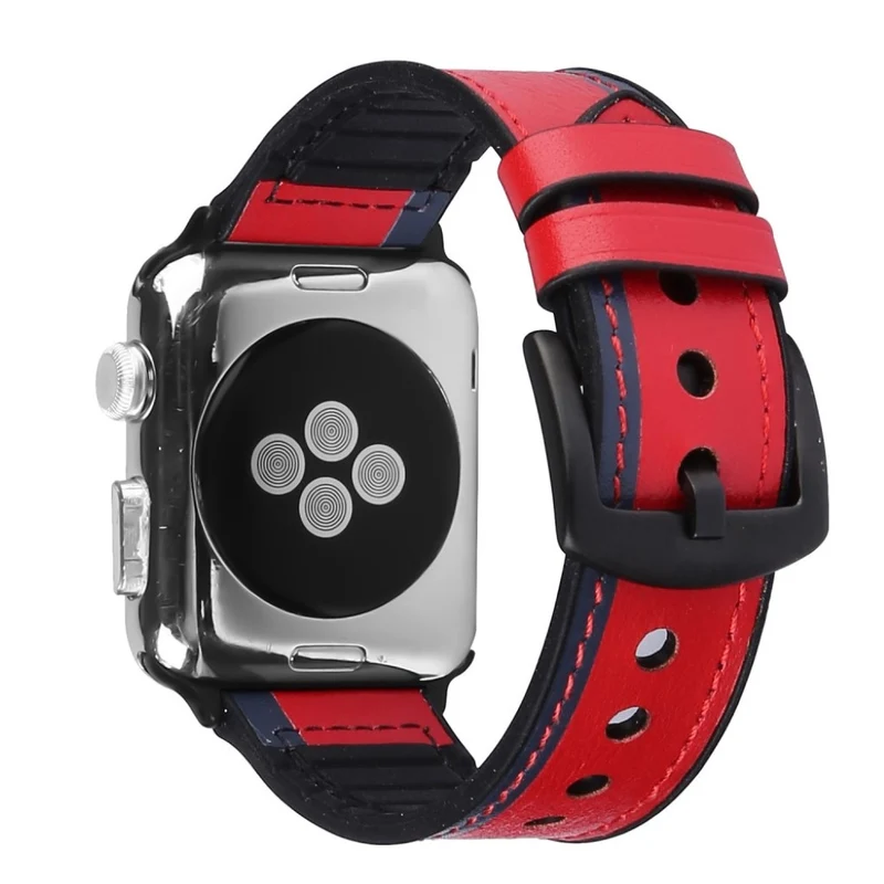 Apple Watch Series 5 40mm Echtes Leder und Silikon / TPU armband