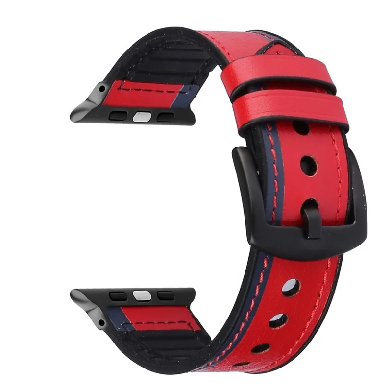 Apple Watch Series 5 40mm Echtes Leder und Silikon / TPU armband