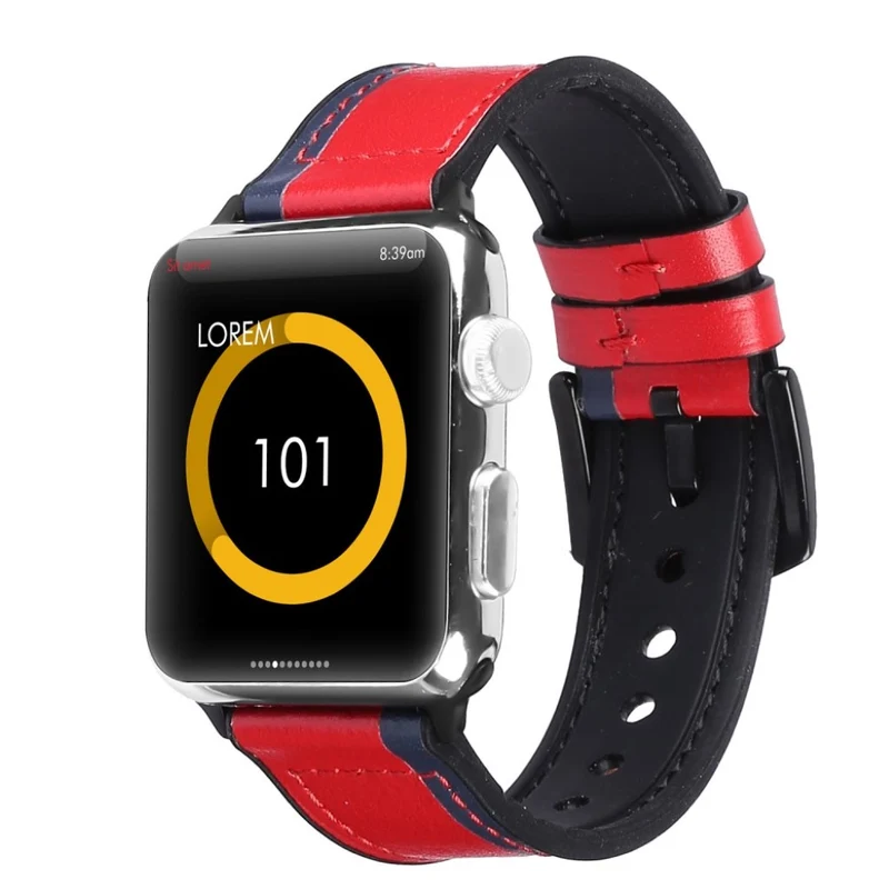 Apple Watch Series 5 40mm Echtes Leder und Silikon / TPU armband