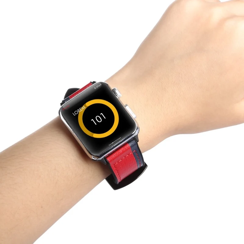 Apple Watch Series 5 40mm Echtes Leder und Silikon / TPU armband