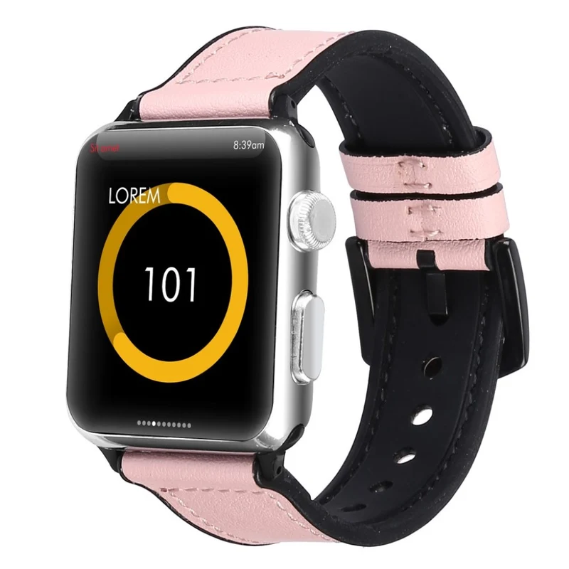 Apple Watch Series 5 40mm Echtes Leder und Silikon / TPU armband