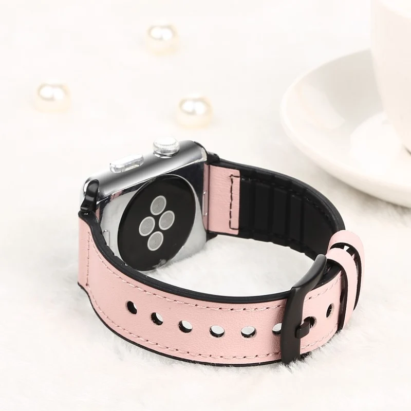 Apple Watch Series 5 40mm Echtes Leder und Silikon / TPU armband