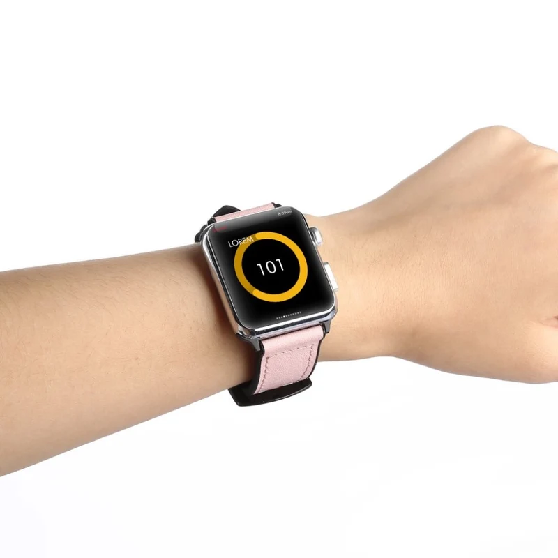 Apple Watch Series 5 40mm Echtes Leder und Silikon / TPU armband