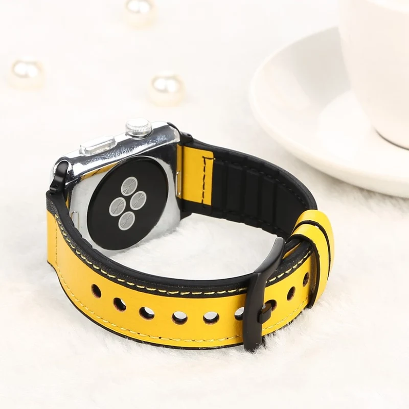 Apple Watch Series 5 40mm Echtes Leder und Silikon / TPU armband