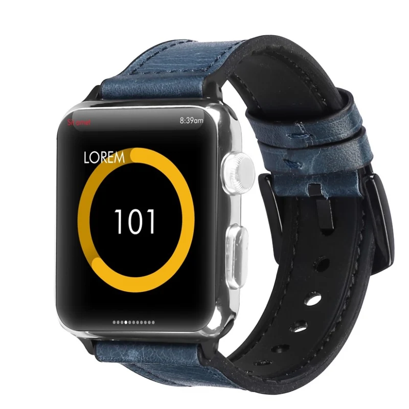 Apple Watch Series 5 40mm Echtes Leder und Silikon / TPU armband
