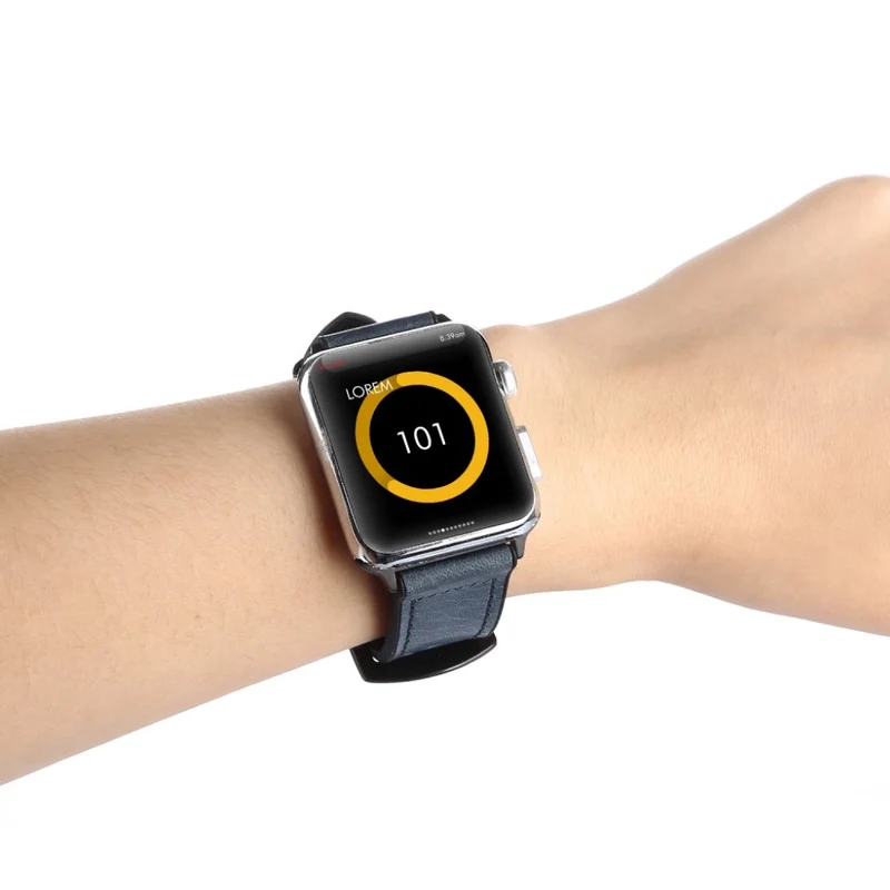 Apple Watch Series 5 40mm Echtes Leder und Silikon / TPU armband