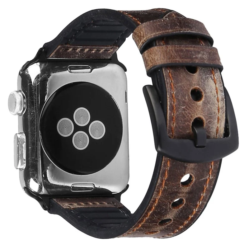 Apple Watch Series 5 40mm Echtes Leder und Silikon / TPU armband