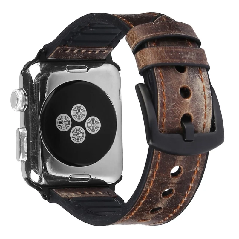 Apple Watch Series 5 40mm Echtes Leder und Silikon / TPU armband