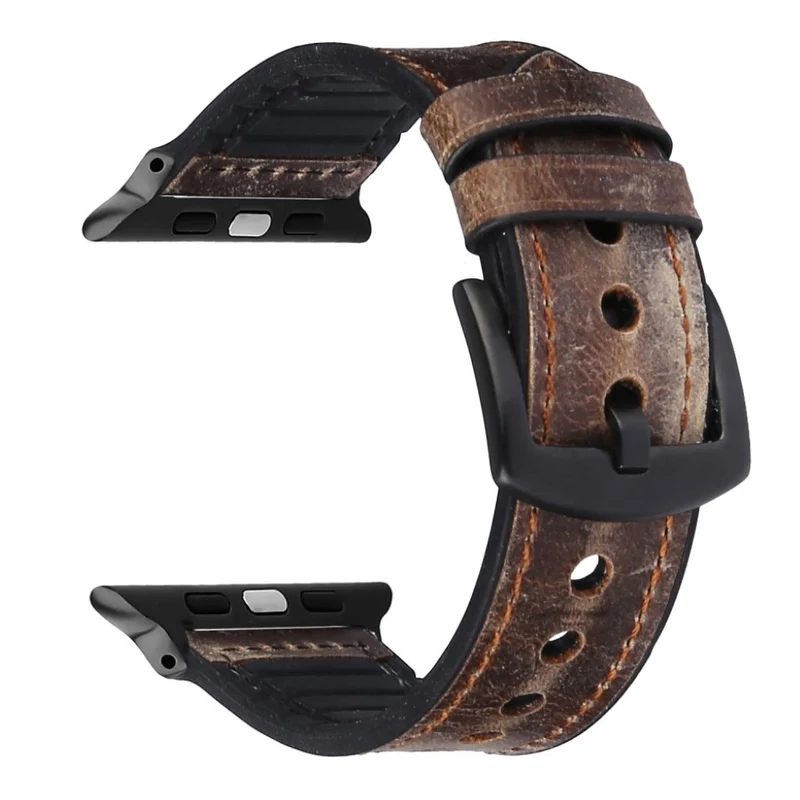 Apple Watch Series 5 40mm Echtes Leder und Silikon / TPU armband